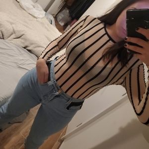 Sheer black and nude top